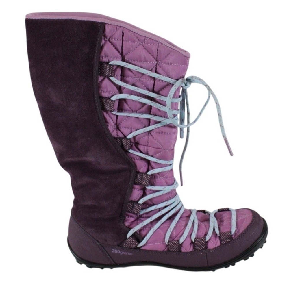 Columbia Minx Mid II Omni-Heat Purple Suede Quilted Snow Boots BY1335-541 Size 5